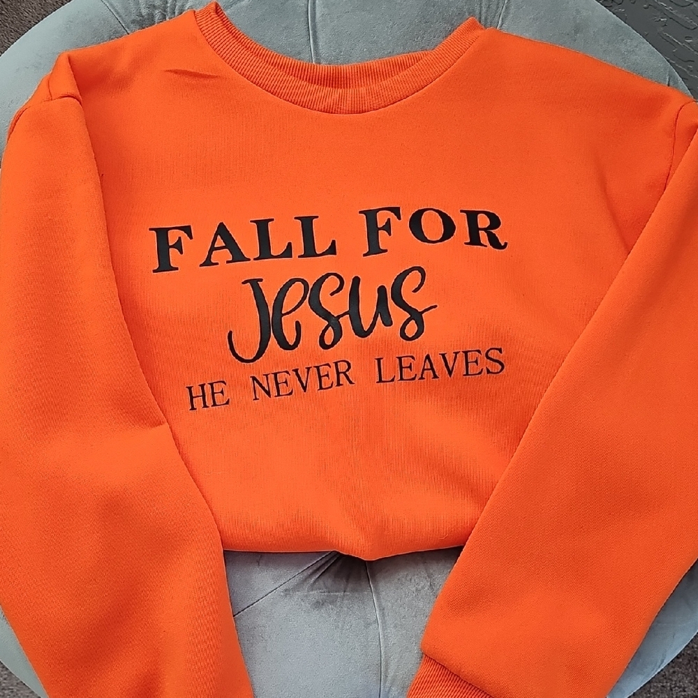 Orange Fall for Jesus Sweatshirt